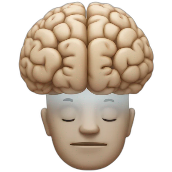 Brain with eyes and praying hands emoji
