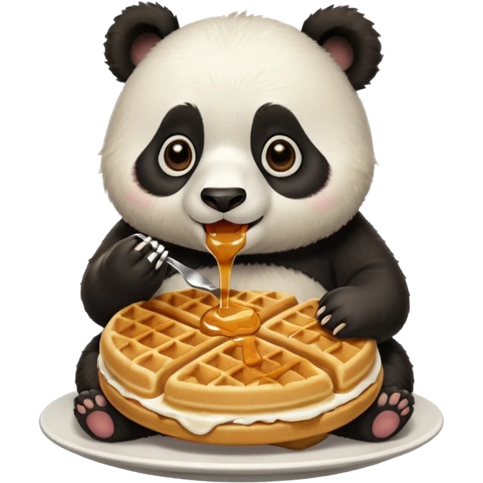 panda eating waffles emoji