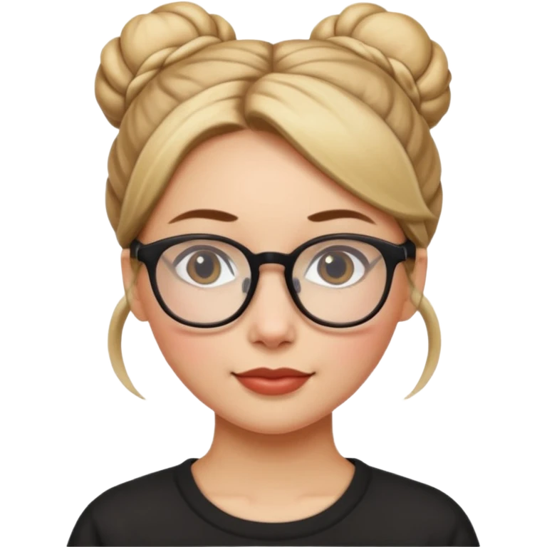 BUN HAIRED WOMAN WITH GLASSES emoji
