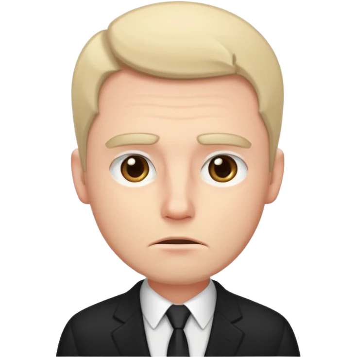 Tired caucasian male business man emoji