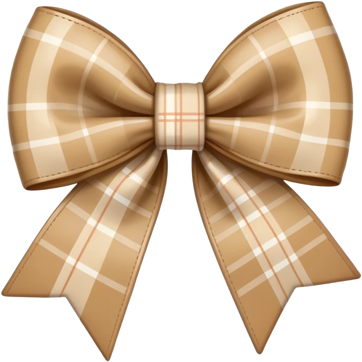 beige plaid bow emoji