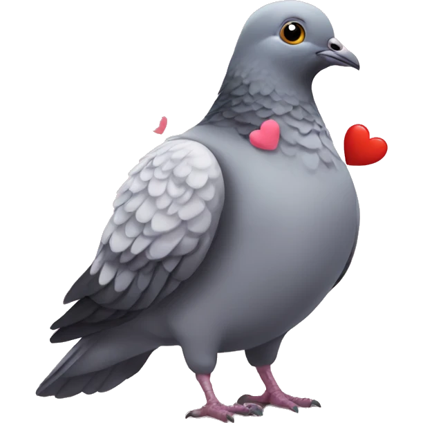 Pigeon with hearts  emoji