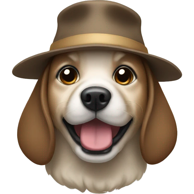 Dog wearing bonet emoji