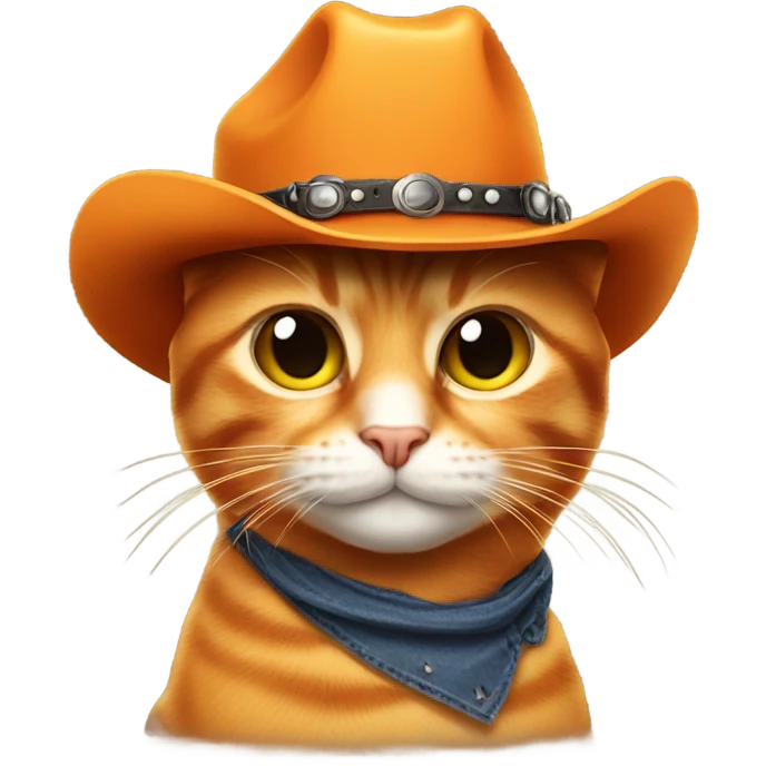 Orange cat with a cowboy hat and sunglasses emoji