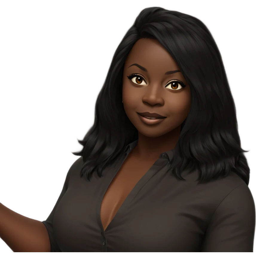 realistic portrait of dark-skinned woman emoji