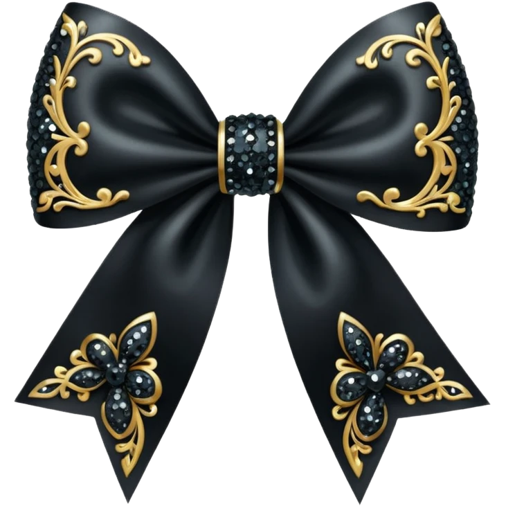 black sparkling bow emoji