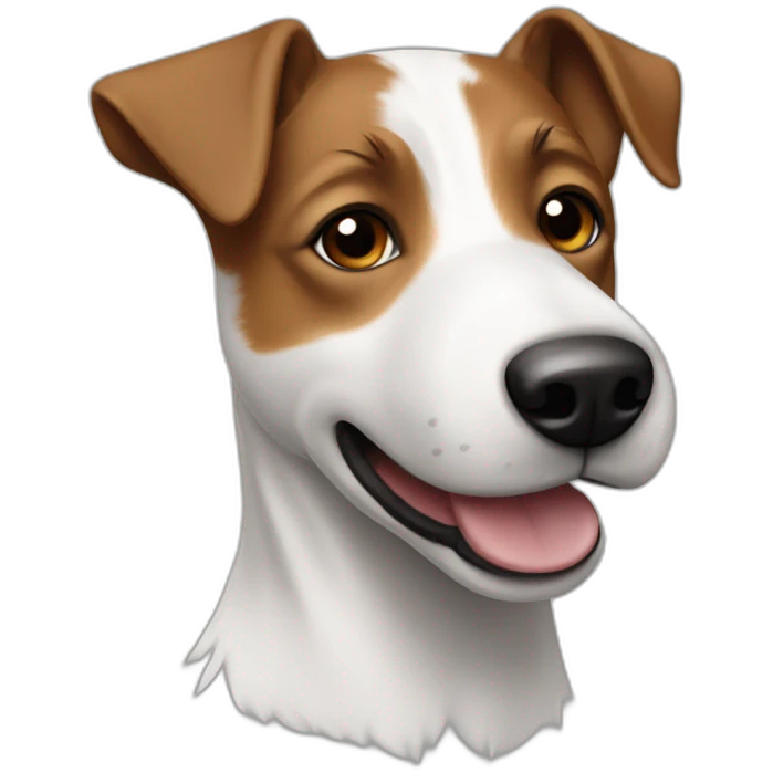 Jack Russell blanc et marron emoji