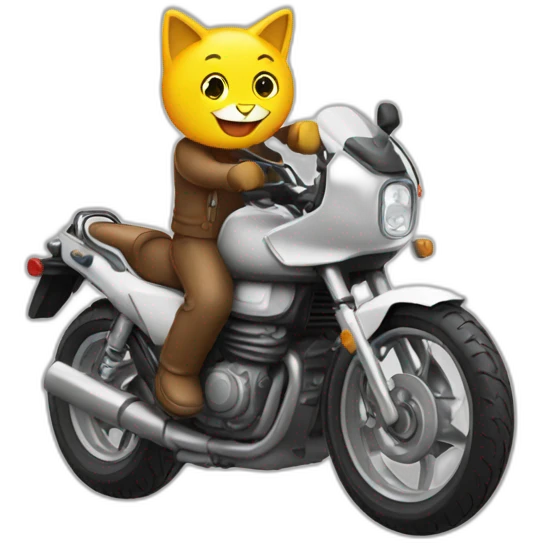 Un chat sur une moto emoji