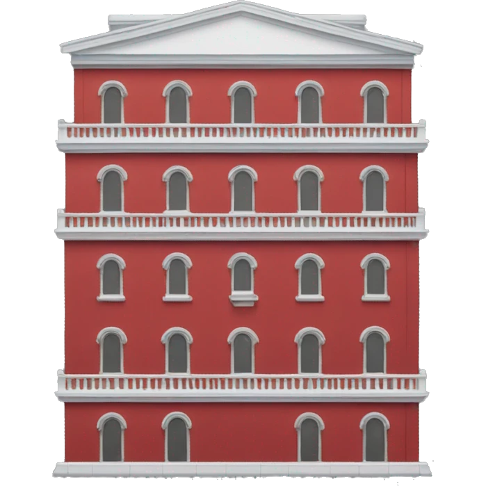 red building with two side building pillars emoji
