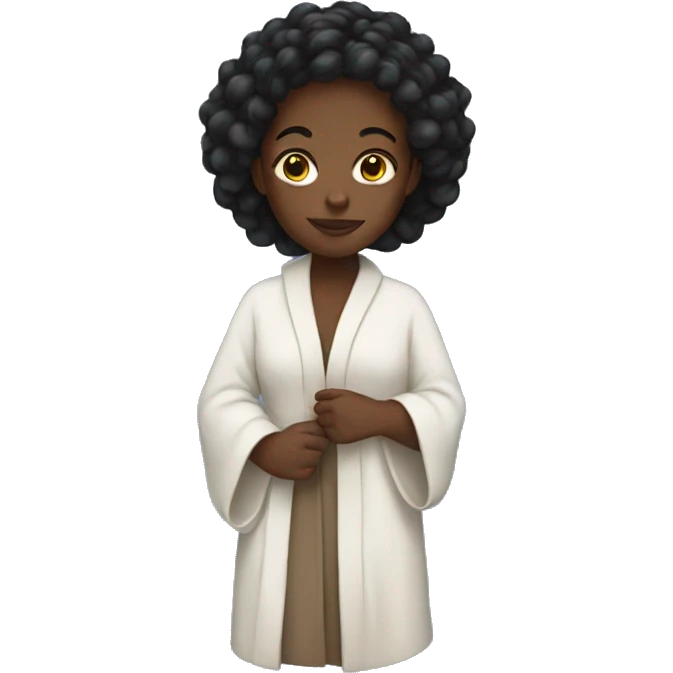 Black girl wearing a robe emoji