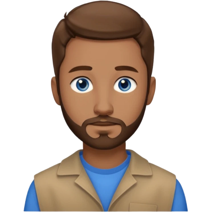  Edwin Epps from 12 Years of Slave with blue eyes, brown hair and short beard, light brown outfit emoji