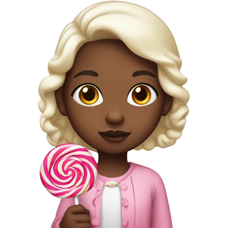 White Babygirl with lollipop emoji