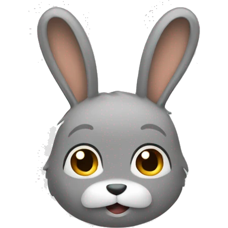 en grå kanin som håller i en morot emoji
