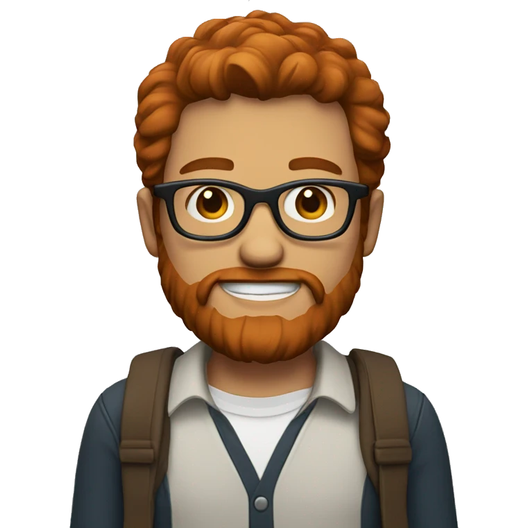 man with glasses red beard and brown hair emoji