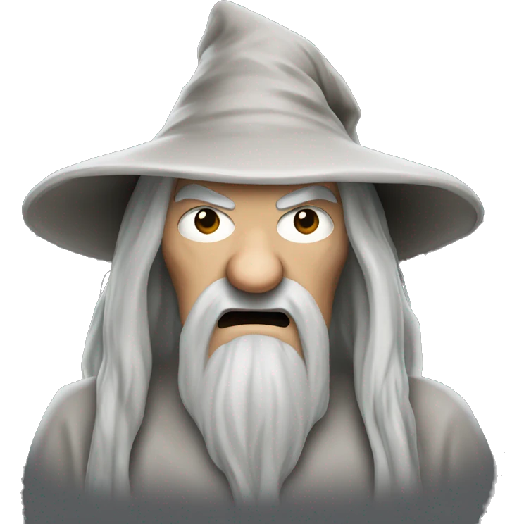 Gandalf from 'The Lord of the Rings', angry emoji
