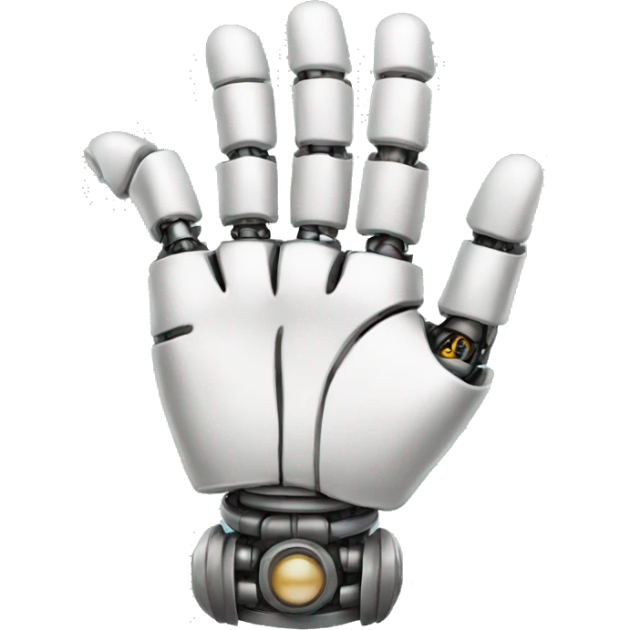 Robot's hand writing emoji