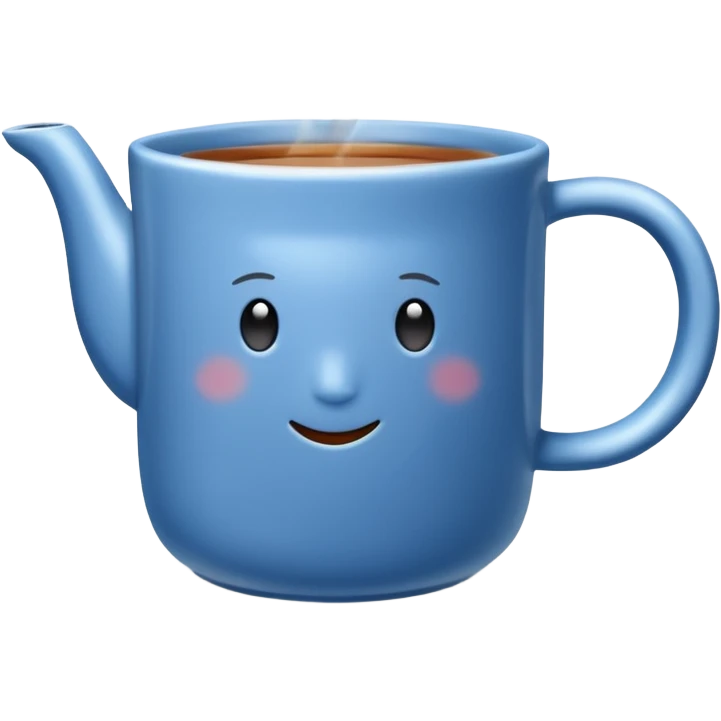 visibly steaming plain blue mug of tea emoji