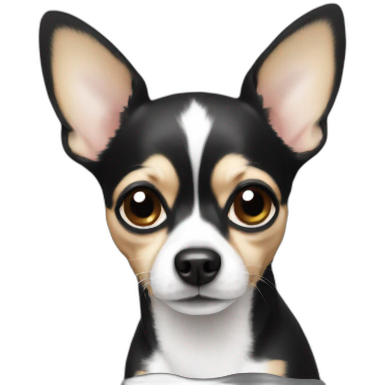 chihuahua black and white emoji