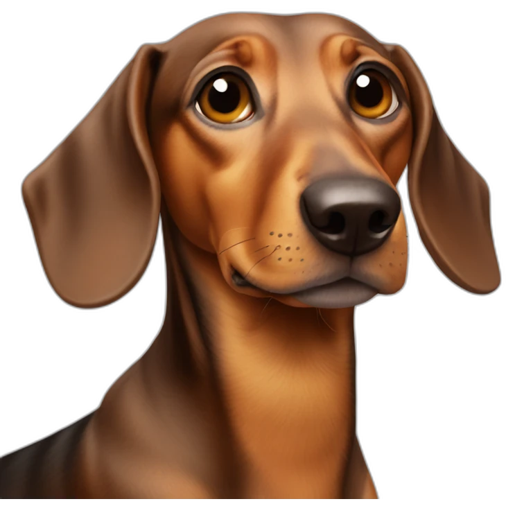Dog head reality dachshund Looks to the left side 180 Degrees emoji