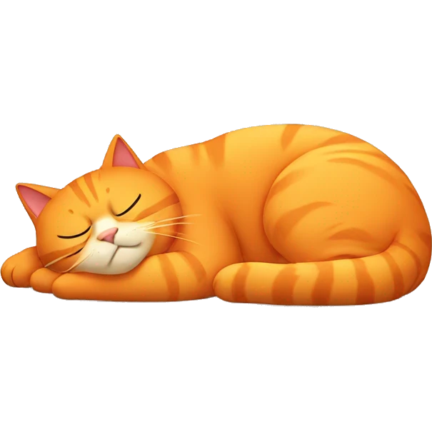 Orange fat cat taking a nap emoji