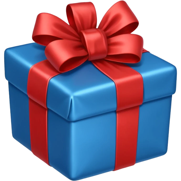 Blue present with red bow emoji