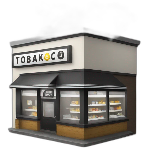 Tobacco shop with black and white logo “Табакерка» emoji