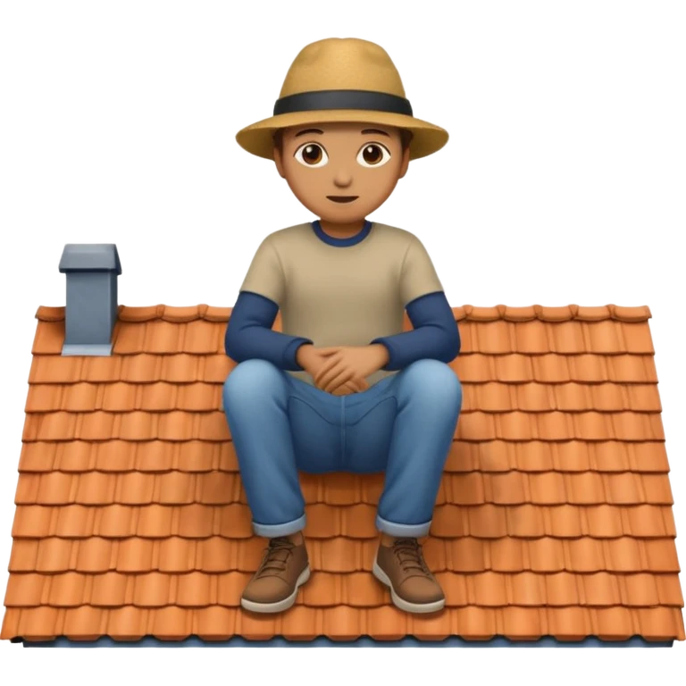 sitting on the roof of a house emoji