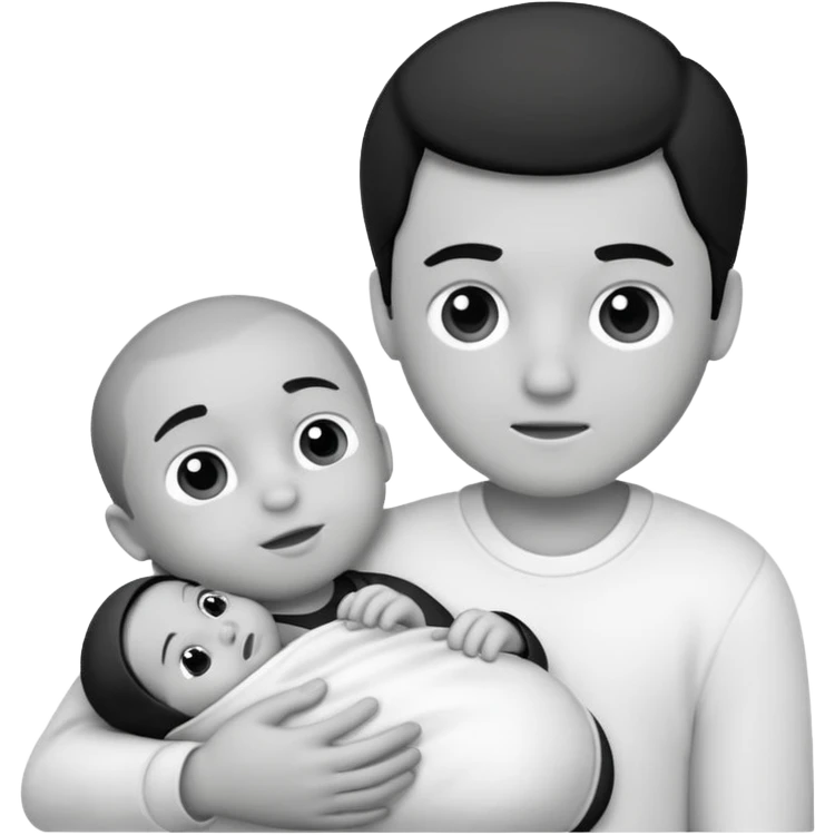 Newborn B&W with male emoji