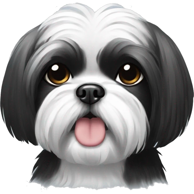 black and white shih tzu emoji