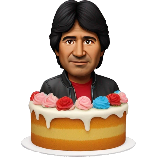 evo morales mixed with a cake emoji