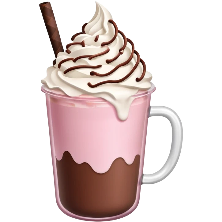 Pastel Pink Frozen Cream Hot Chocolate  emoji