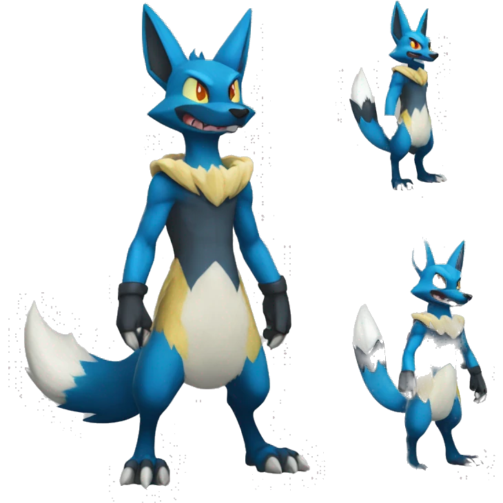 Lucario-Lombax-Sergal-Vernid-Zeraora full body emoji
