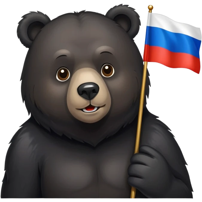 Bear black with the Russian flag emoji