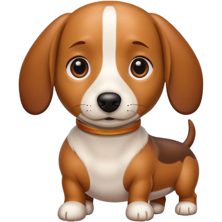 Weenie dog white and brown  emoji