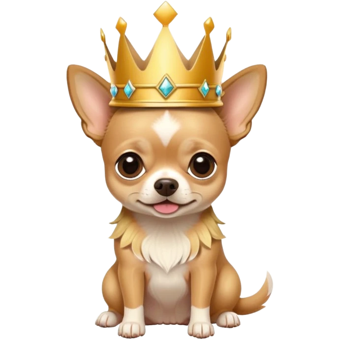 Tan chihuahua with crown emoji
