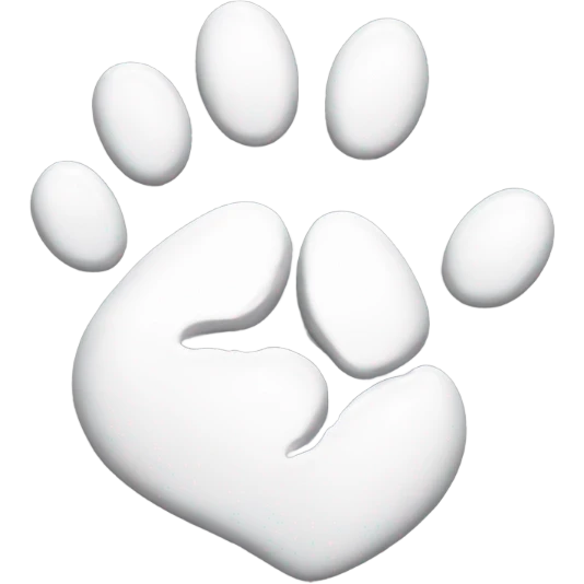 White heart with cat's paw emoji