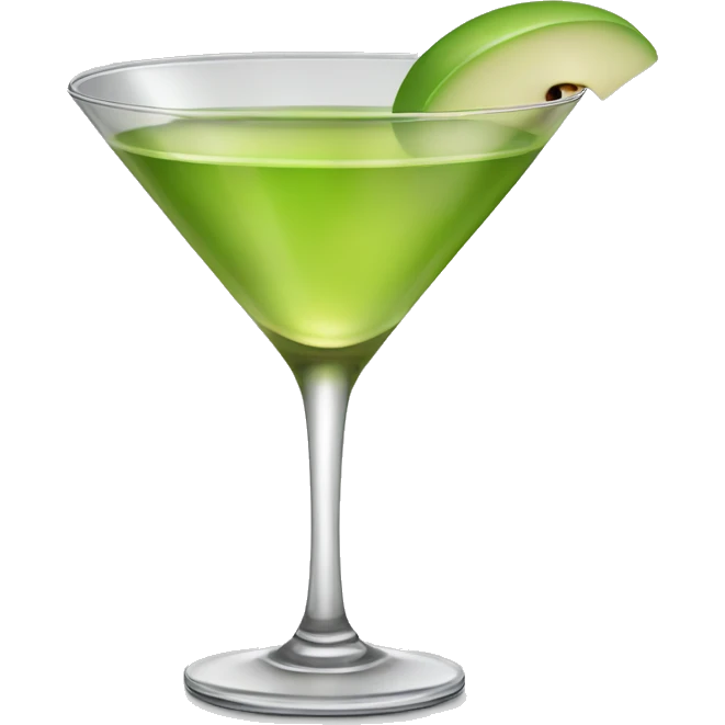 Realistic isolated Apple Martini. emoji