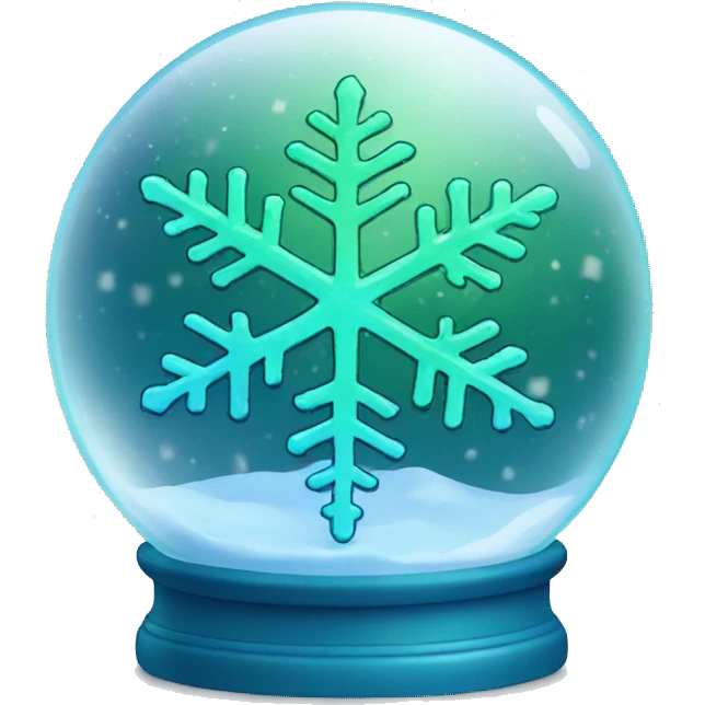 Blue and green snowflake snow globe emoji