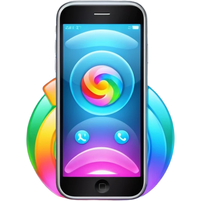 phone with holograms coming out of it emoji