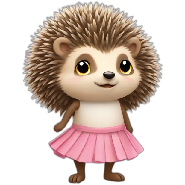 Hedgehog wearing a skirt emoji