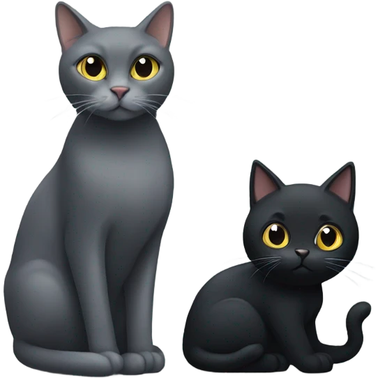 Black cat and gray cat emoji