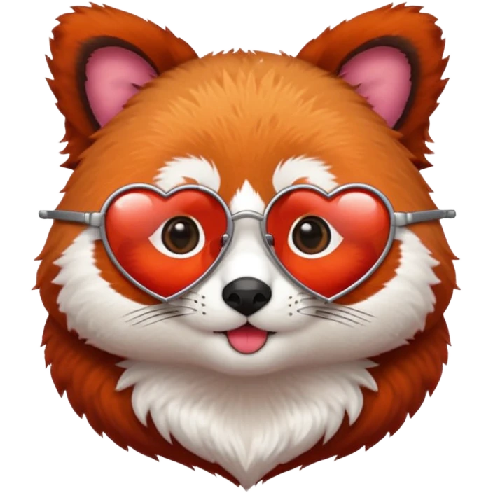 red Panda with heart glasses emoji