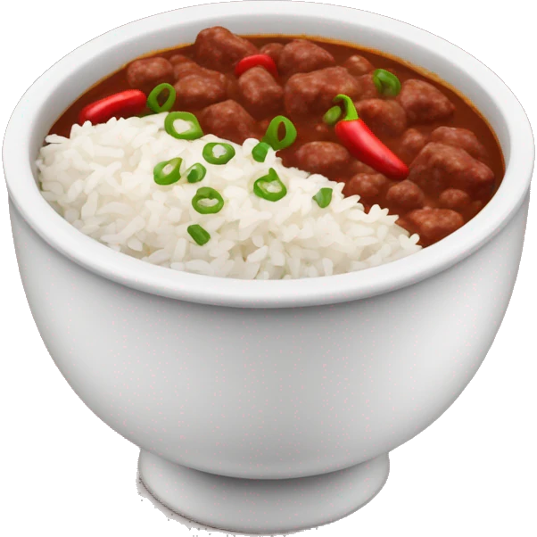 Bowl of chili con carne and rice  emoji