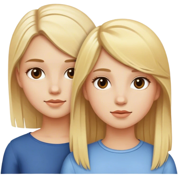 Two Girl blond Long hair emoji
