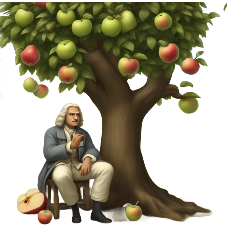 apple falling on newton  emoji