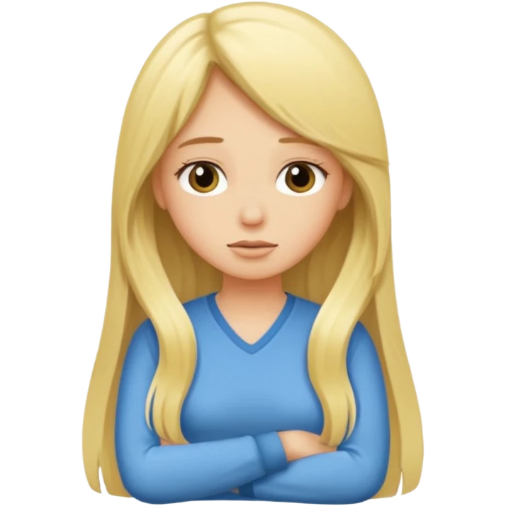 blonde cartoon girl long hair saying take a time out emoji