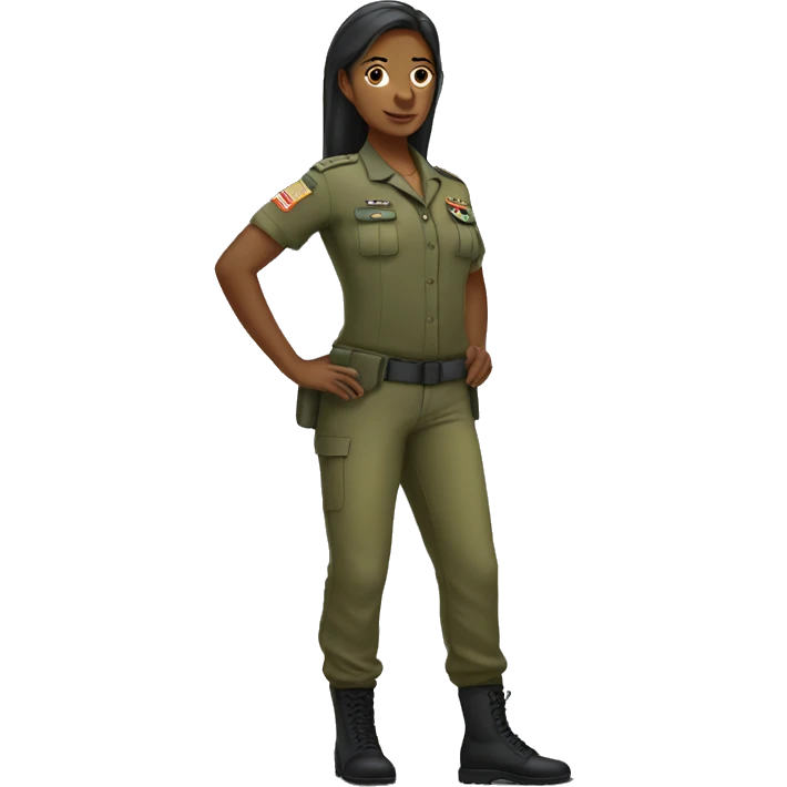 army woman without shoes emoji