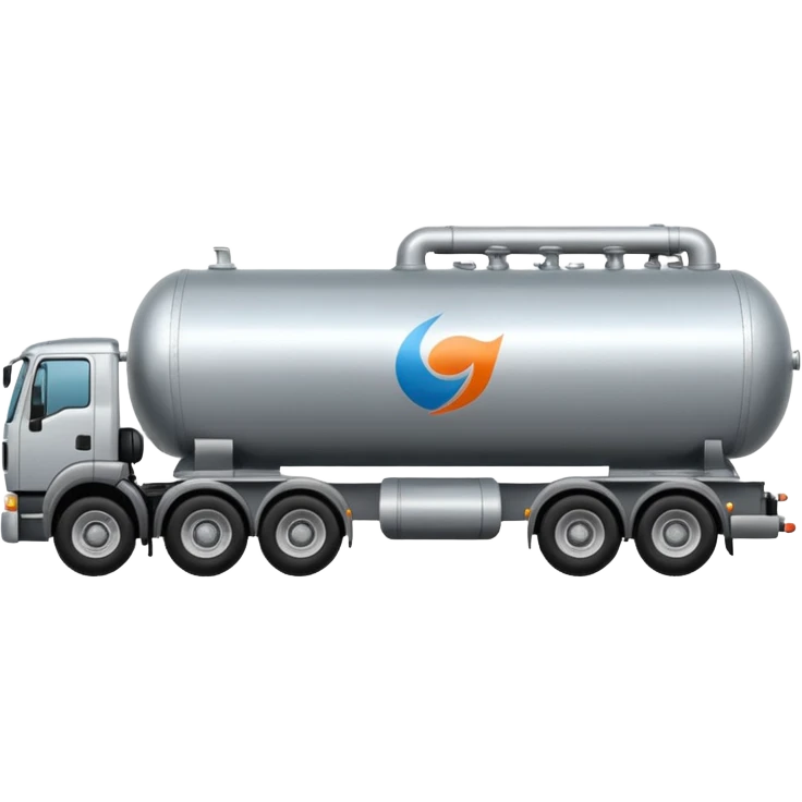 side view of a natural gas tanker truck emoji