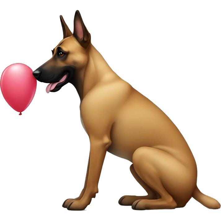 malinois with baloon emoji