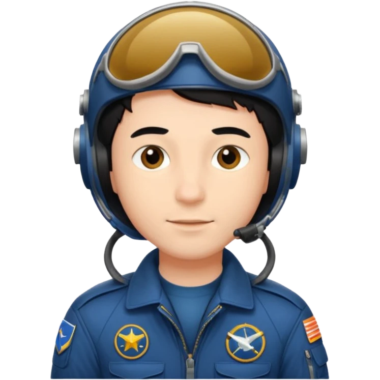 A male pilot with fair skin and short black hair emoji